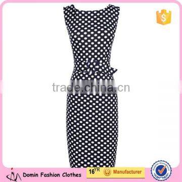 Women's Vintage Pinup Polka Dot Pencil Business Dress photo-2