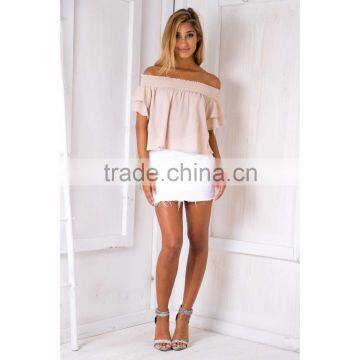 Guangzhou OEM Women Clothes off Shoulder Summer Tops Saree Blouse Patterns photo-4