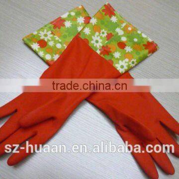 Good Quality Bicolor Long Household Latex/rubber Gloves photo-3
