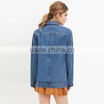 New Hot Sale Plus Size Women Plain Denim Jacket photo-2