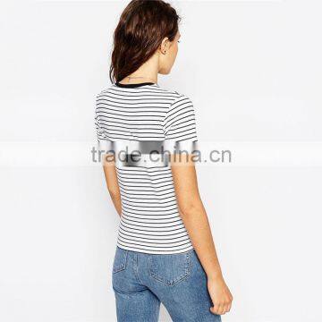 1975 Printed Black and White Striped t Shirt Producer From China photo-3
