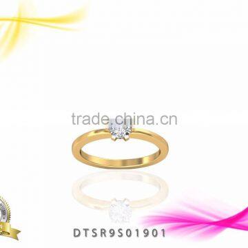 Cubic Zircon Stud Gold Plated Ring