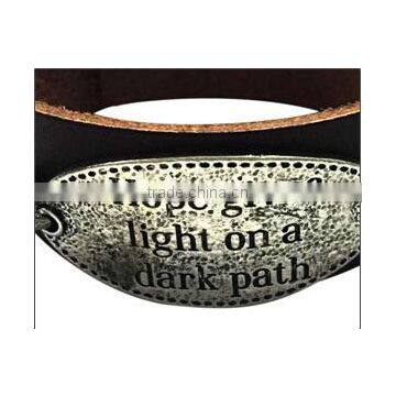 Custom Words Charms Leather Bracelet,antique Men Leather Bracelets,stylish Leather Wristband photo-5