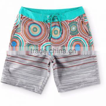 20 Inch Board Shorts With Custom Circle Print Pattern Hook And Loop Fastener Pocket Drainage Eyelets Shorts 100% Polyester photo-2