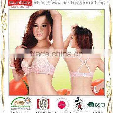 2014 NEW ARRIVAL hot lady fashion sexy gather push up bra OEKO SA8000 BSCI SEDEX factory