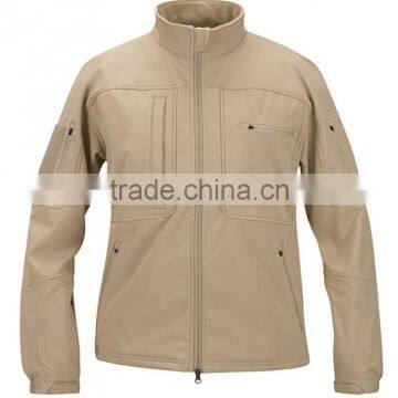 Unisex beige softshell jacket with high quality