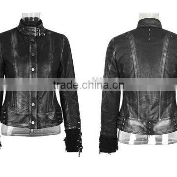 2016 Earlyspring Stylish Woman's Sex Fashion Leather Short Coat Locomotive Suit photo-6