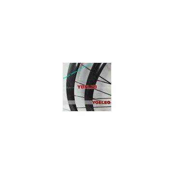 700C Carbon Wheels Clincher 38MM White Hubs Black Spokes 3K Glossy photo-3