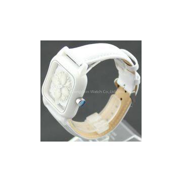 2014 Fashion Ceramic Ladies Wrist Watch Express Made in China Japan Movt Quartz and Genuine Leather Bracelet photo-3