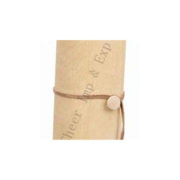 Round Leather Wood Wine Box With Cowhide Rope