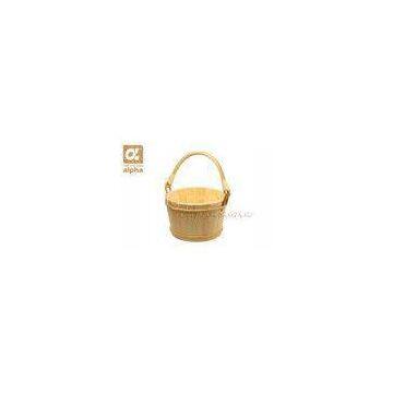 Custom Rattan Handle wooden Sauna Bucket 8L / 2.1 Gallon , dry sauna accessories