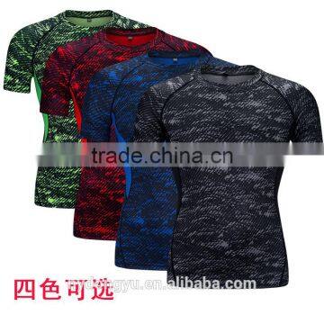 men tight fit fast dry sports t shirts /jqi outdoor short sleeve basketball training jogging active t shrts/polyester tee