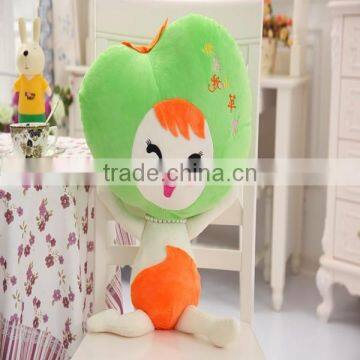 Funny fruit carton shaped stuffed apple neck pillow