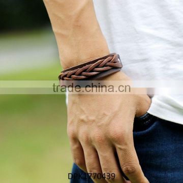 Jewelry Adjustable Mens Genuine Red Leather Cuff Bracelet