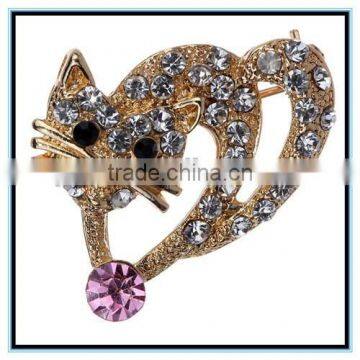 2015 fashion pin badge heart cat brooch pin wholesale price