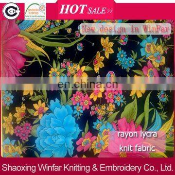 Single Jersey Spandex Knitting Rayon Lycra Fabric Sublimation Printing for Garment photo-2