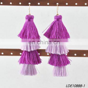 Cluster Drop Layered String Tassel Earring photo-4