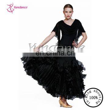 black long practical ballroom dresses girl AB034