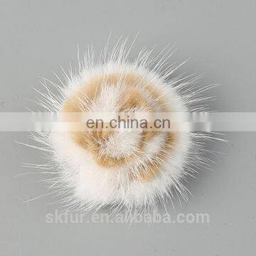Fluffy and Cute Factory Price Mink or Fox Fur Flowers photo-2