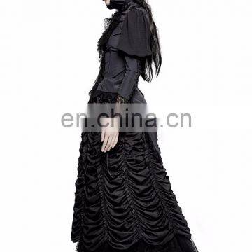 Gothic Victorian Punk Rave Black Long Skirt-crinoline Q-317 photo-4