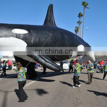 Large inflatable helium whale balloon for advertisment