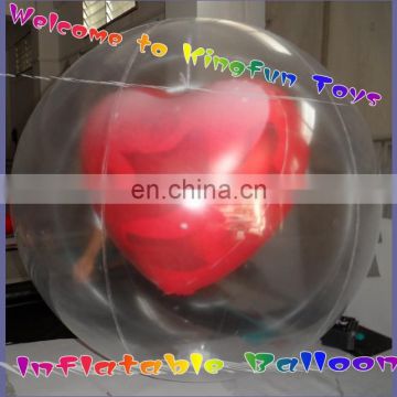 Double layer helium inflatable heart for valentine's Day