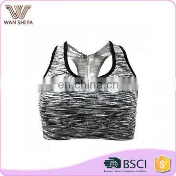 Quick dry nylon mixed gray yoga women sports bra