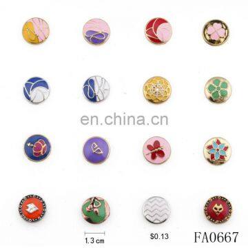 12mm 2014 Wholesale latest mental slide charms snap button