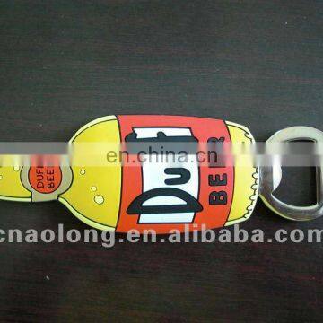 Zhejiang factory custom beer shapes and logo soft pvc metal beer bottle opener