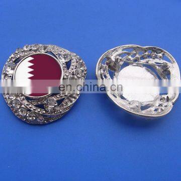 Qatar printed flag metal lapel pin badge for national day souvenir