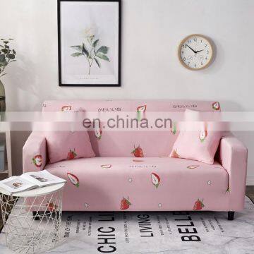 2 seat Pink Strawberry Furniture Decoration All-inclusive  Elastic  Stretch Sofa Slipcover Couch Covers Sofa with Pillowcase