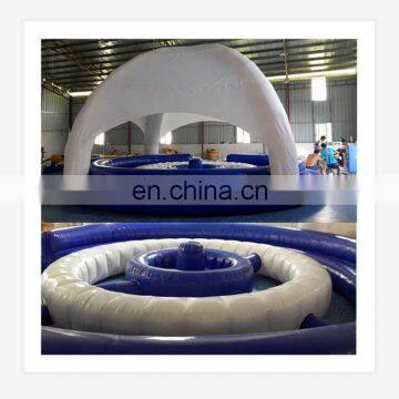 8 seat air pop up Offshore inflatable floating bar with sun cover tent for leisure recreation