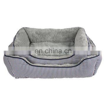 china manufacturer stripe rectangle grey plush warm pet sofa