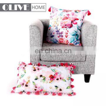 Custom Design Flower Paint Printed Furniture Cushions Decorative Pillow Outdoor photo-2