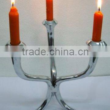 3 Lite Silver Christmas Candelabra, Christmas Candle Holder