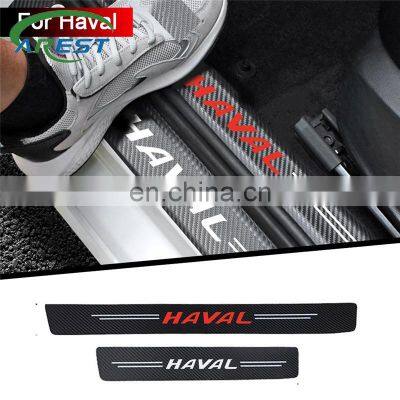 4pcs car Sticker door carbon leather Fiber Sill Plate For Great Wall Haval/Hover H1 H2 H6 H7 H4 H9 F5 F7 F9 H2S Car Styling