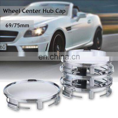 4pcs a Set 75mm/69mm Black Car Auto Wheel Center Hub Cover Cap For Benz