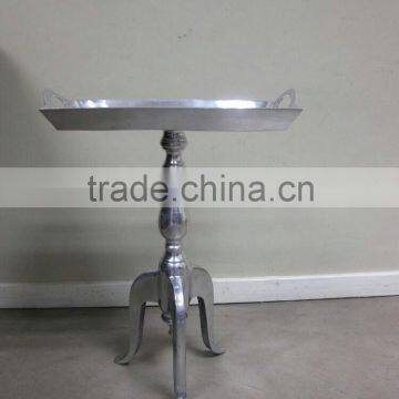 Supplier Of Aluminum Tea Coffee Round Table Silver Polish