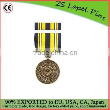 Custom quality free artwork design US Navy Commemorative Medal Ribbon Cased