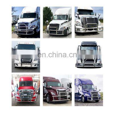 With Brackets 304 Stainless Steel America Semi Truck Bumper Deer Grille Guard for Freightliner Cascadia Volvo Vnl Kenworth T680 photo-5