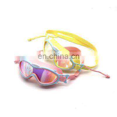 Popular Children's Swimming Glasses Lovely Silicone Swimming Glasses Large Frame Electroplating Swimming Glasses