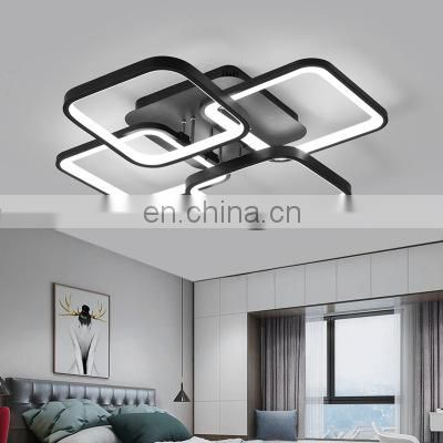 Square Modern LED Chandelier 4 6 8 Heads Ceiling Lamp with Remote