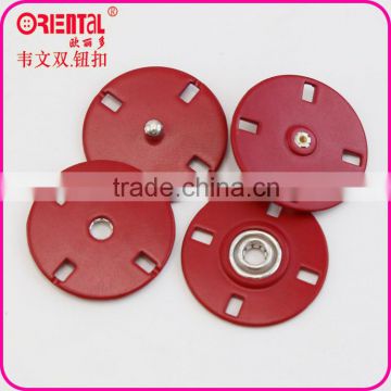 high end two parts press metal clothes snap button with red lacquer