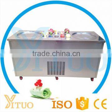 Thialand Roll Fry Ice Cream Machine Double Pan Thailand Stir Fried Ice Cream Machine China Factory Supply Fry Ice Cream Machine photo-4