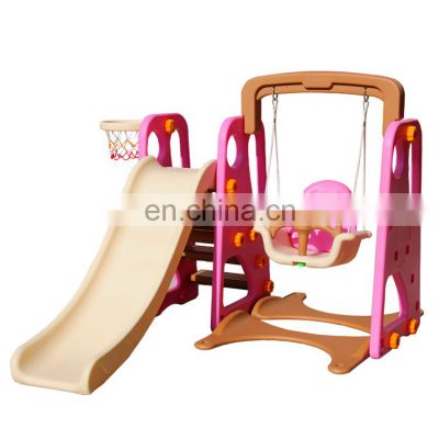 Children indoor combination slide and swing toys small outdoor slide multi-purpose kindergarten equipment items for sale