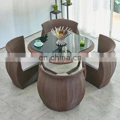 Courtyard Simple Modern Rattan Table and Chair Rattan Outdoor Patio Furniture Rattan Outdoor Furniture