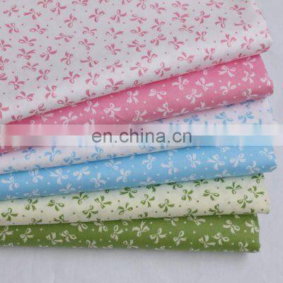 30/5000 Cotton Twill Printed Fabric, Six Color Small Bow Kindergarten Baby Bedding Pure Cotton Fabric photo-3