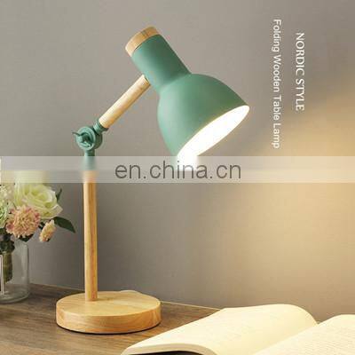 Nordic Macaron Color Wooden Table Lamp Study Bedroom Children Indoor Reading Wooden LED Desk Lights photo-2