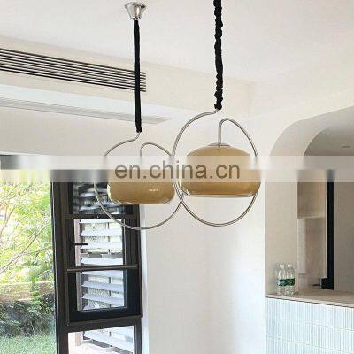 Vintage Glass Chandelier Adjustable Medieval Cream LED Ceiling Hanging Lamp For Bar Table Dining Room Bauhaus Pendant Light photo-4