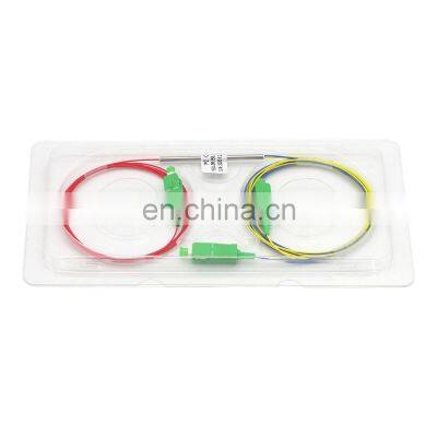 1X2 Mini Steel Tube Type Fbt Splitter Fiber Optic Coupler With SC APC Connector